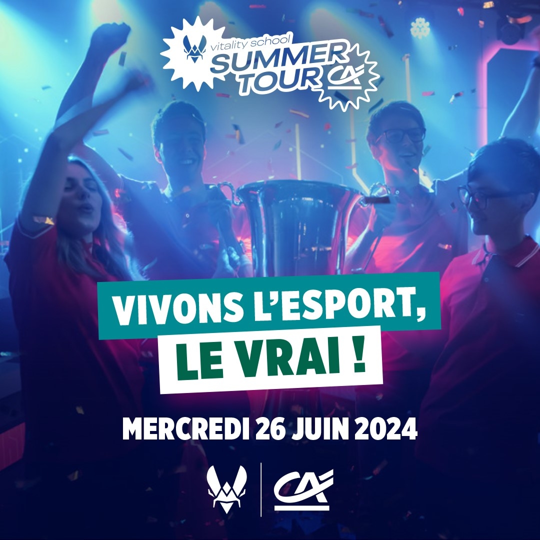 Team Vitality X Crédit Agricole : Le Vschool Summer Tour 2024 à Dijon le 26 juin.