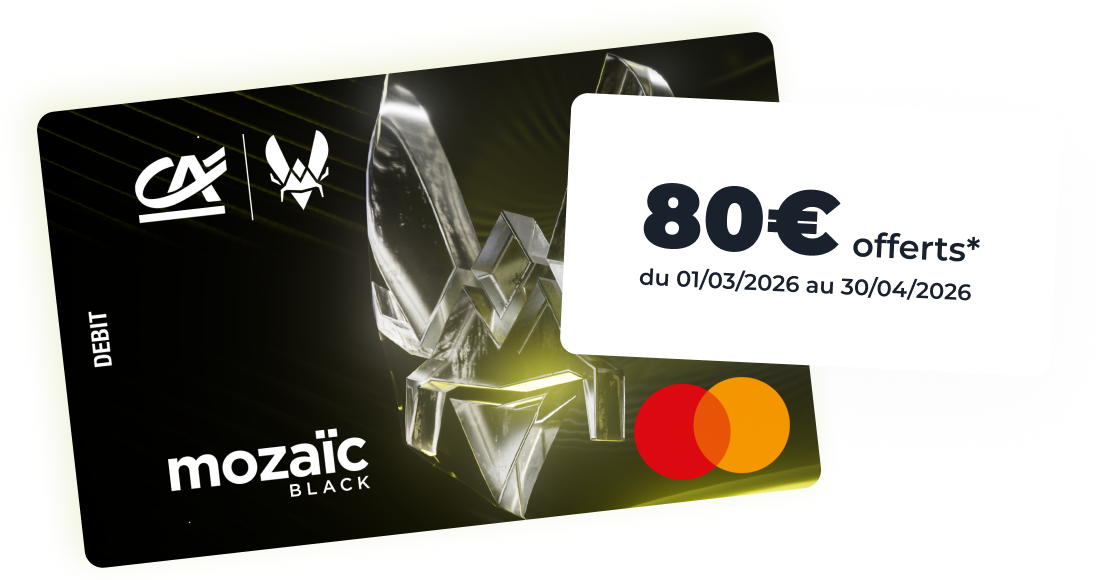 Carte Mozaic Black, jusqu'à 80€ offerts du 01/03/2026 au 30/04/2026, voir conditions et détails sur site