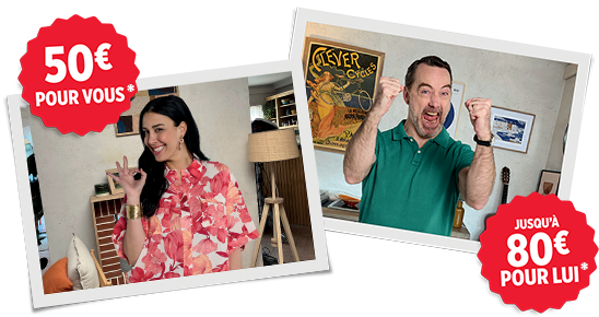 Offre parrainage : 50€ pour vous, jusqu'à 50€ pour lui. Voir détails et conditions sur site