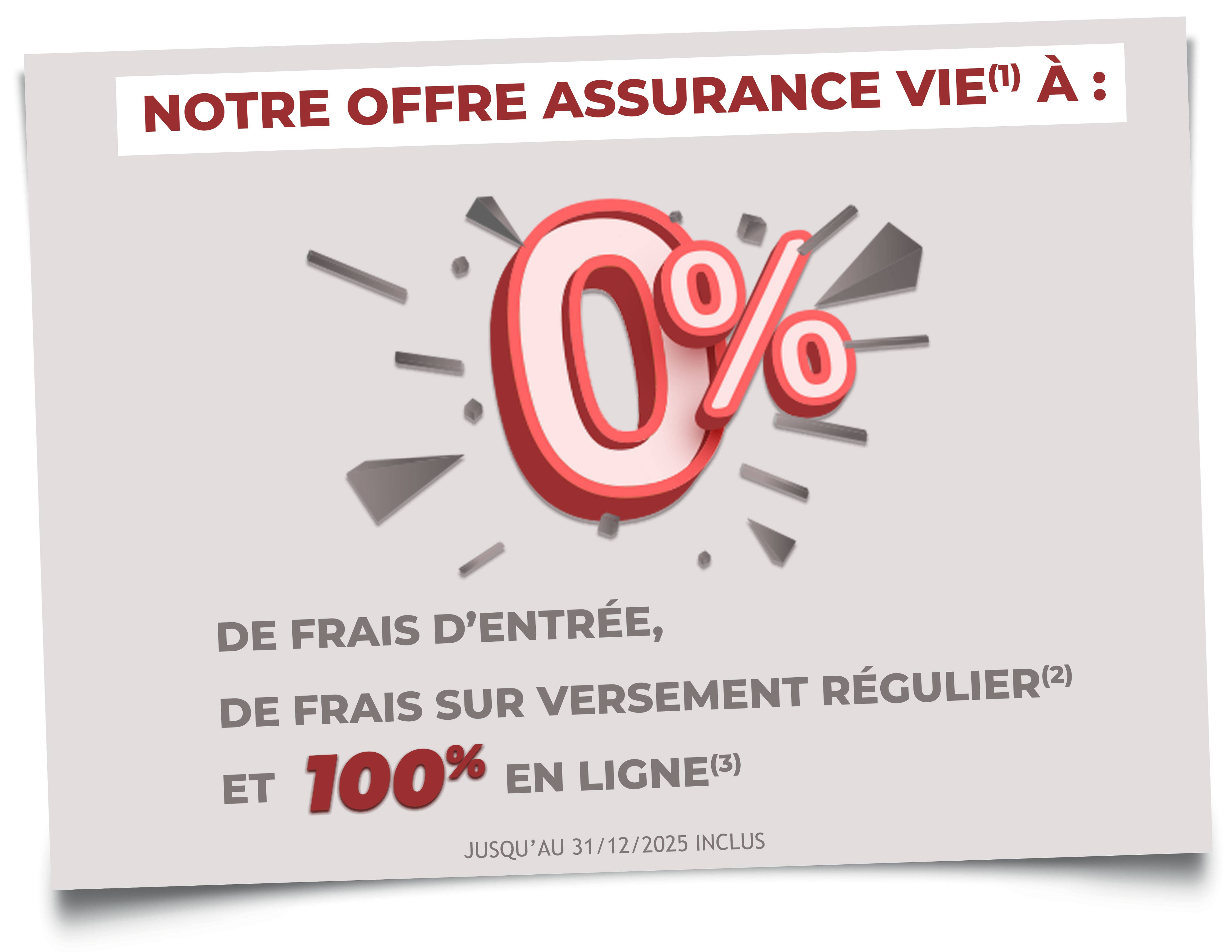 0% de frais d'entrée, de frais sur versement régulier et 100% en ligne