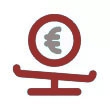 Pictogramme d'une balance avec un euro dessus