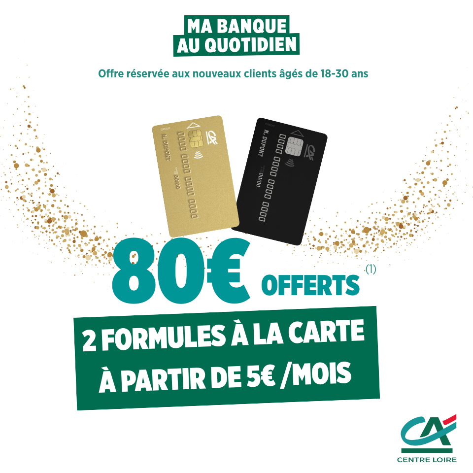 80 € offerts, 2 formules à la carte à partir de 5 € par mois
