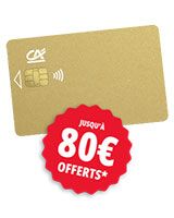 Offre de bienvenue 80€ offerts